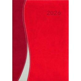   Naptár, tervező, A5, heti, DAYLINER "Dubai", piros-piros