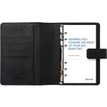 Kalendárium, gyűrűs, betétlapokkal, personal méret, FILOFAX "Camden", fekete