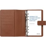 Kalendárium, gyűrűs, betétlapokkal, personal méret, FILOFAX "Camden", mokka