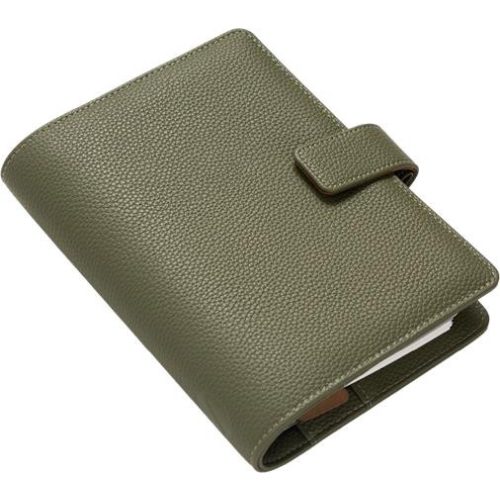 Kalendárium, gyűrűs, betétlapokkal, personal méret, FILOFAX "Camden", oliva
