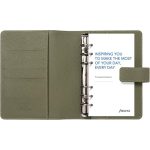 Kalendárium, gyűrűs, betétlapokkal, personal méret, FILOFAX "Camden", oliva