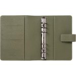 Kalendárium, gyűrűs, betétlapokkal, personal méret, FILOFAX "Camden", oliva