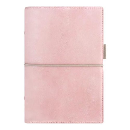 Kalendárium, gyűrűs, betétlapokkal, pocket méret, FILOFAX, "Domino" Soft", pasztell rózsaszín