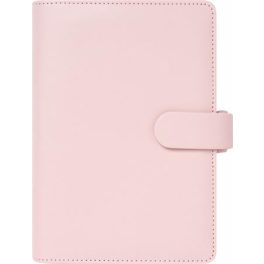   Kalendárium, gyűrűs, betétlapokkal, pocket méret, FILOFAX "Saffiano", halvány rózsaszín
