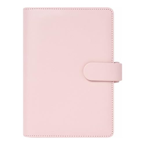 Kalendárium, gyűrűs, betétlapokkal, pocket méret, FILOFAX "Saffiano", halvány rózsaszín