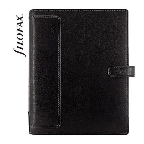 Kalendárium, gyűrűs, betétlapokkal, A5 méret, FILOFAX, "Holborn", fekete