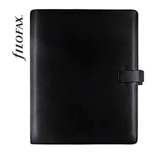 Kalendárium, gyűrűs, betétlapokkal, A4, FILOFAX "Metropol", fekete
