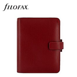   Kalendárium, gyűrűs, betétlapokkal, pocket méret, FILOFAX, "Metropol", vörös