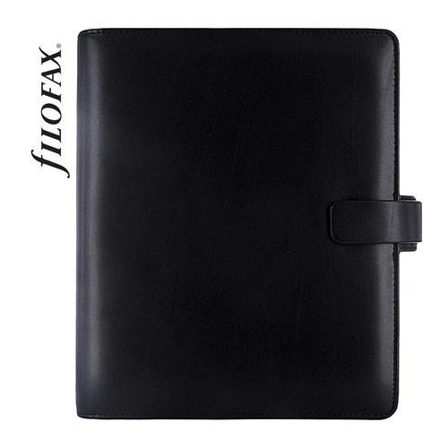 Kalendárium, gyűrűs, betétlapokkal, A5, FILOFAX "Metropol", fekete