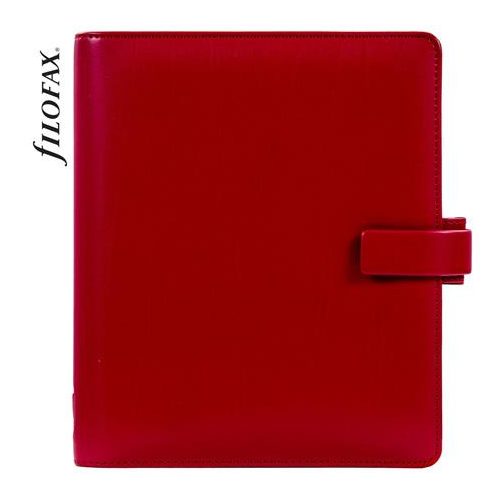 Kalendárium, gyűrűs, betétlapokkal, A5, FILOFAX "Metropol", vörös