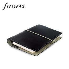   Kalendárium, gyűrűs, betétlapokkal, personal méret, FILOFAX, "Domino", fekete