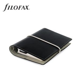   Kalendárium, gyűrűs, betétlapokkal, pocket méret, FILOFAX, "Domino", fekete