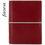 Kalendárium, gyűrűs, betétlapokkal, pocket méret, FILOFAX, "Domino", piros