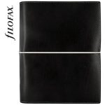 Kalendárium, gyűrűs, betétlapokkal, A5 méret, FILOFAX, "Domino", fekete
