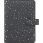 Kalendárium, gyűrűs, betétlapokkal, personal méret, FILOFAX, "Confetti", fekete