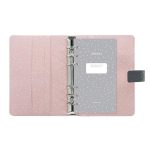 Kalendárium, gyűrűs, betétlapokkal, personal méret, FILOFAX, "Confetti", fekete