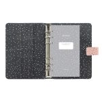 Kalendárium, gyűrűs, betétlapokkal, personal méret, FILOFAX, "Confetti", rózsakvarc