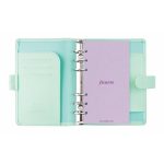 Kalendárium, gyűrűs, betétlapokkal, personal méret, FILOFAX "Saffiano", menta