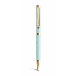   Golyóstoll, 0,8 mm, arany színű klip, világoskék tolltest, FILOFAX "Expressions", fekete