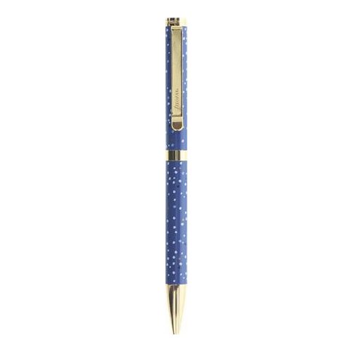 Golyóstoll, 1,0 mm, arany színű klip, kék tolltest, FILOFAX "Indigo", fekete