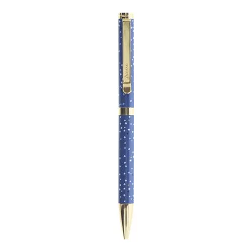 Golyóstoll, 1,0 mm, arany színű klip, kék tolltest, FILOFAX "Indigo", fekete