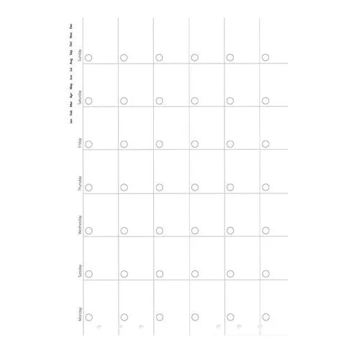 Kalendárium betét, havi tervező, bianco, A5, FILOFAX "Clipbook"