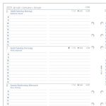 Kalendárium betét, tervező, Filofaxhoz, pocket méret, heti, 1 hét/2 oldal, 2025