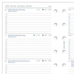 Kalendárium betét, tervező Filofaxhoz, A5, heti, 1 hét/2 oldal, 2025