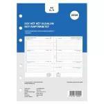 Kalendárium betét, tervező, Filofaxhoz, A5, heti, 1 hét/2 oldal, 2026