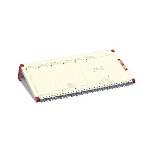 Naptár, asztali, fekvő, TOPTIMER, jegyzetblokkos, bordó