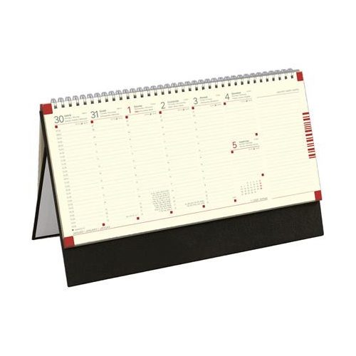Naptár, asztali, álló, TOPTIMER, jegyzetblokkos, fekete