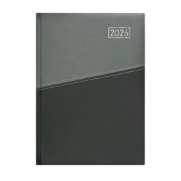   Naptár, tervező, A5, napi, TOPTIMER "Duplex", antracit-szürke
