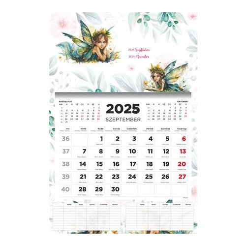 Naptár, fali, diák, 2025/2026 tanév, TOPTIMER, "Tündér"