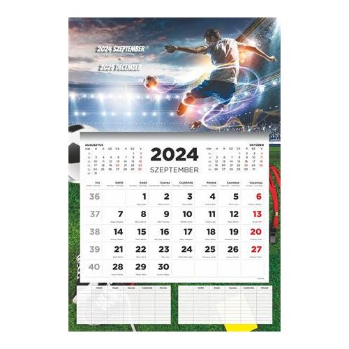 Naptár, fali, diák, 2024/2025 tanév, TOPTIMER, "Focis"