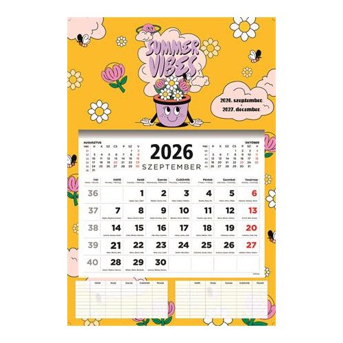 Naptár, fali, diák, 2026/2027 tanév, TOPTIMER, "Summer"