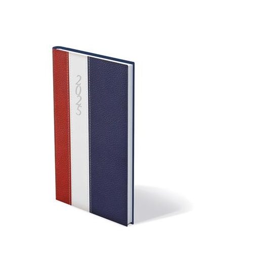 Zsebnaptár, álló elrendezésű, TOPTIMER "Fashion", bordó-fehér-kék