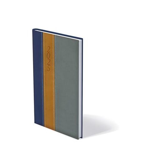 Zsebnaptár, álló elrendezésű, TOPTIMER, "Fashion", kék-okker-szürke