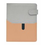 Kalendárium, gyűrűs, betétlapokkal, "L", műbőr, SATURNUS, "229", szürke-lazac