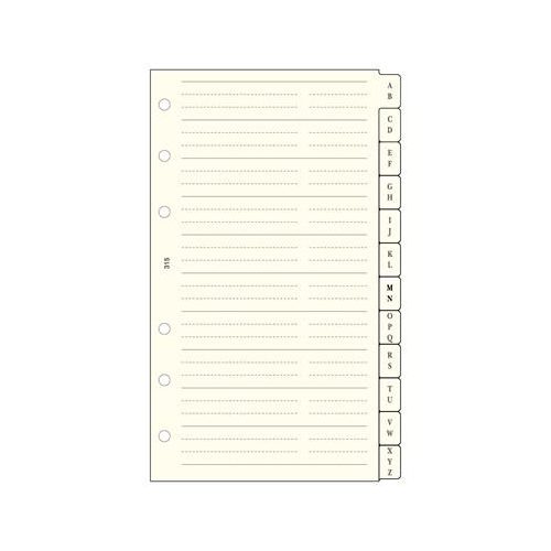 Kalendárium betét, telefonregiszter, "L", SATURNUS, chamois