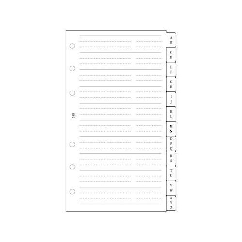 Kalendárium betét, telefonregiszter, "L", SATURNUS, fehér