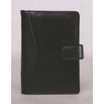 Kalendárium, gyűrűs, betétlapokkal, "M", marhabőr, SATURNUS, "212", fekete