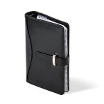 Kalendárium, gyűrűs, betétlapokkal, "M", műbőr, SATURNUS, "437", fekete