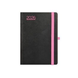   Naptár, tervező, B6, heti, TOPTIMER, "Nero", fekete-pink