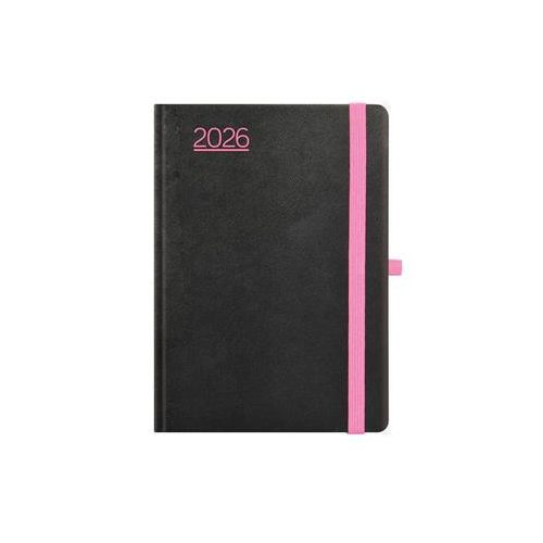Naptár, tervező, B6, heti, TOPTIMER, "Nero", fekete-pink
