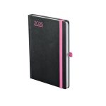 Naptár, tervező, B6, heti, TOPTIMER, "Nero", fekete-pink