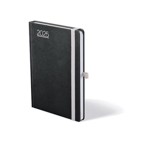 Naptár, tervező, B6, heti, TOPTIMER, "Nero", fekete-szürke