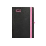 Naptár, tervező, A5, heti, TOPTIMER, "Nero", fekete-pink