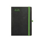 Naptár, tervező, A5, heti, TOPTIMER, "Nero", fekete-zöld
