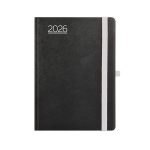 Naptár, tervező, A5, napi, TOPTIMER, "Nero", fekete-szürke