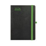 Naptár, tervező, A5, napi, TOPTIMER, "Nero", fekete-zöld